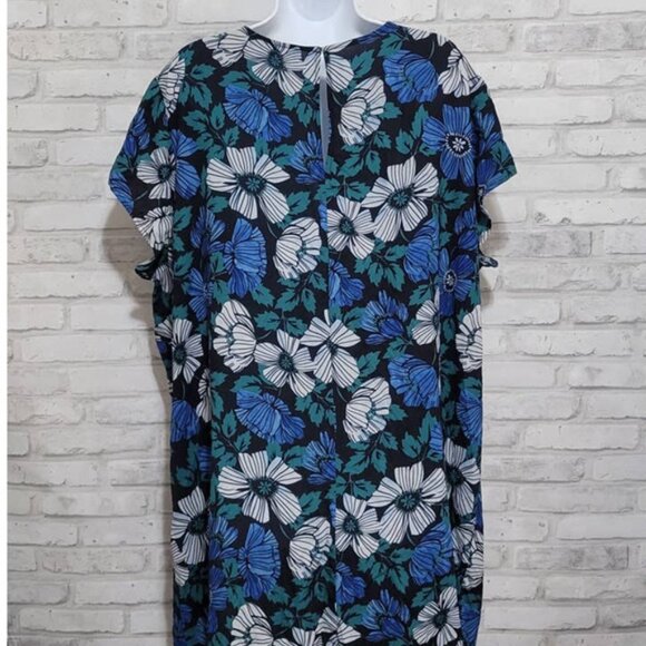 Eloquii Floral Print Sheath Dress Summer Cutout Back Size 22 - Picture 2 of 4